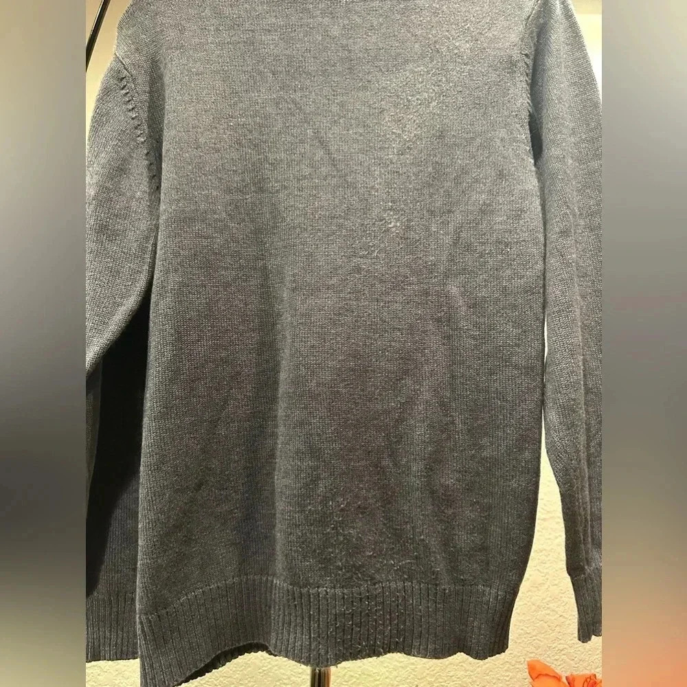 Oscar De La Renta Sweater Gray Blue Long Sleeve size M - Picture 7 of 13